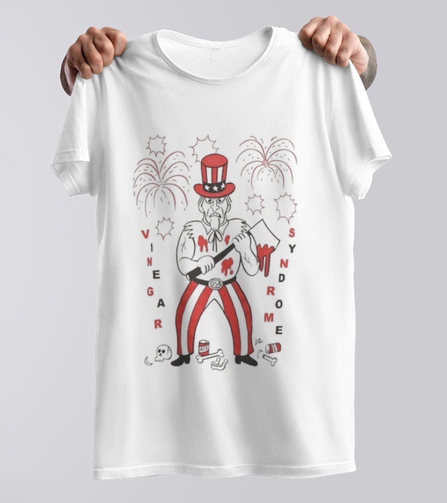Vinegar Syndrome Sam Uncle Sam Red White Fireworks 4th Of July T-Shirt