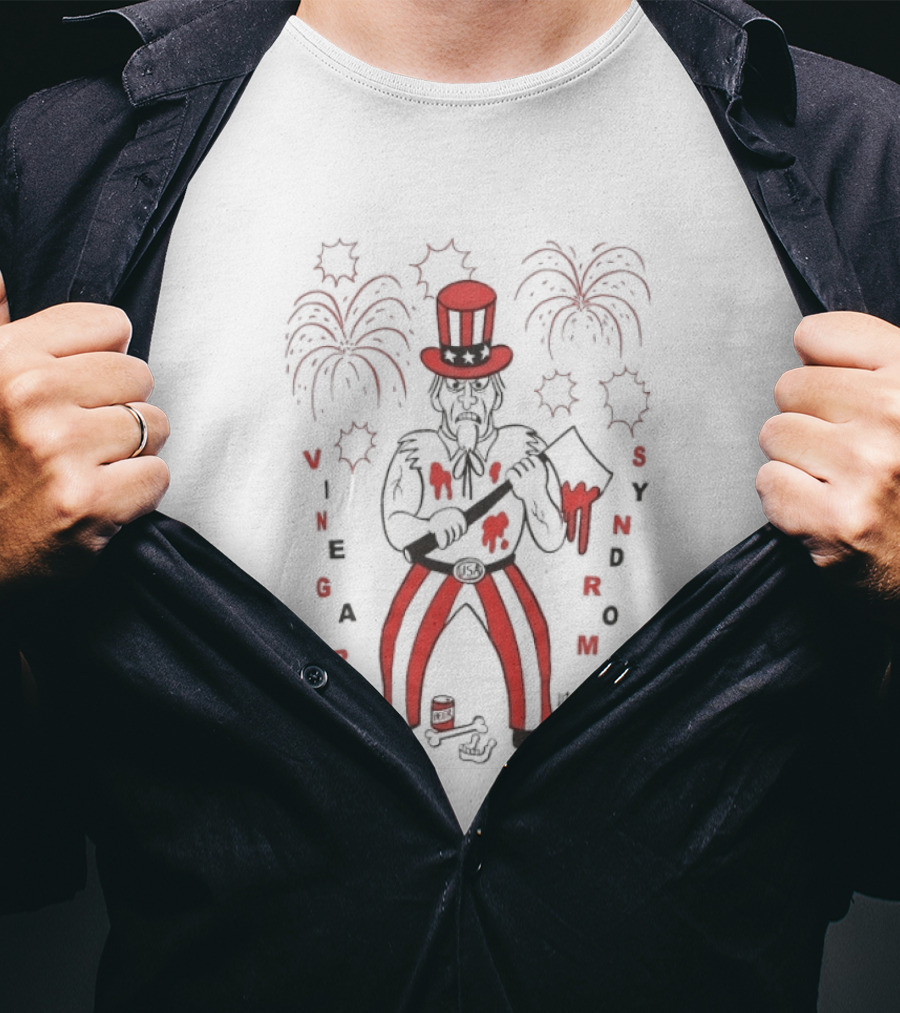 Vinegar Syndrome Sam Uncle Sam Red White Fireworks 4th Of July T-Shirt