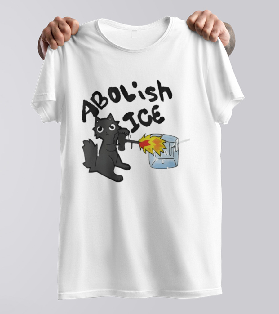 Abolish Ice Cat Torch Melting Cube T-Shirt
