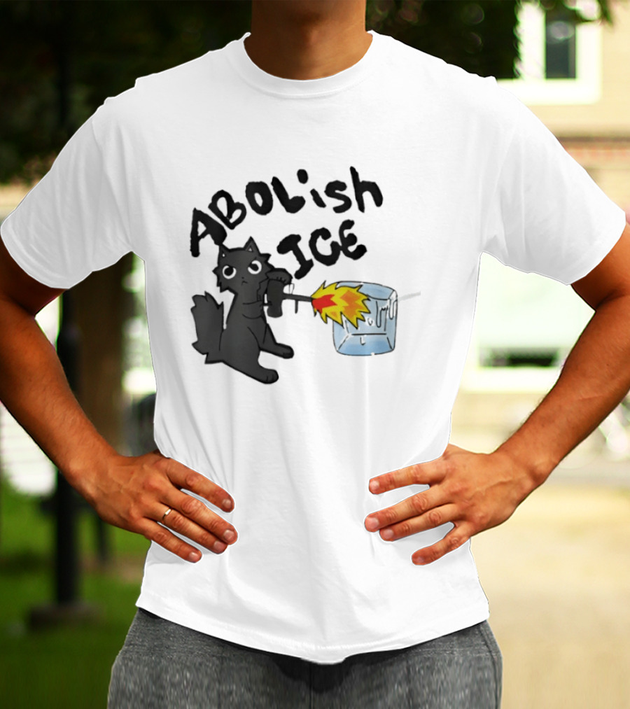 Abolish Ice Cat Torch Melting Cube T-Shirt