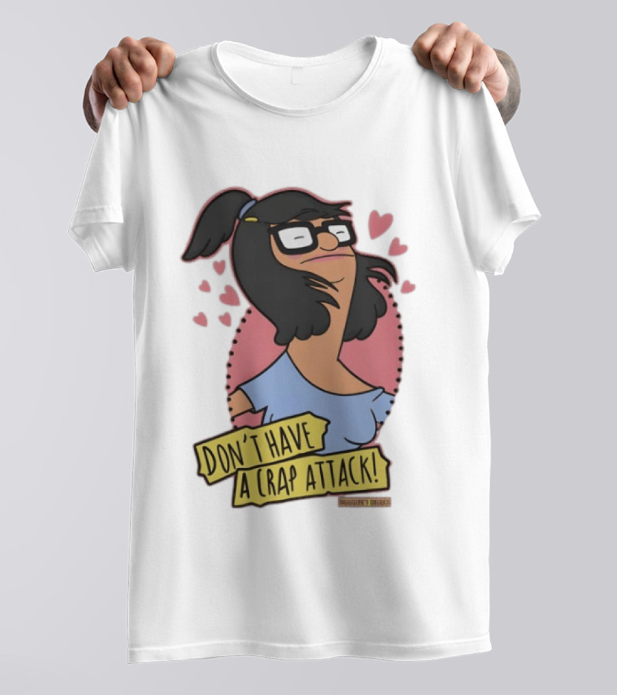 Bob's Burgers Don't Have A Crap Attack Character Graphic With Pink Hearts T-Shirt