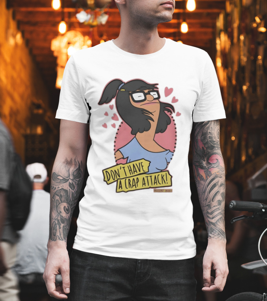Bob's Burgers Don't Have A Crap Attack Character Graphic With Pink Hearts T-Shirt