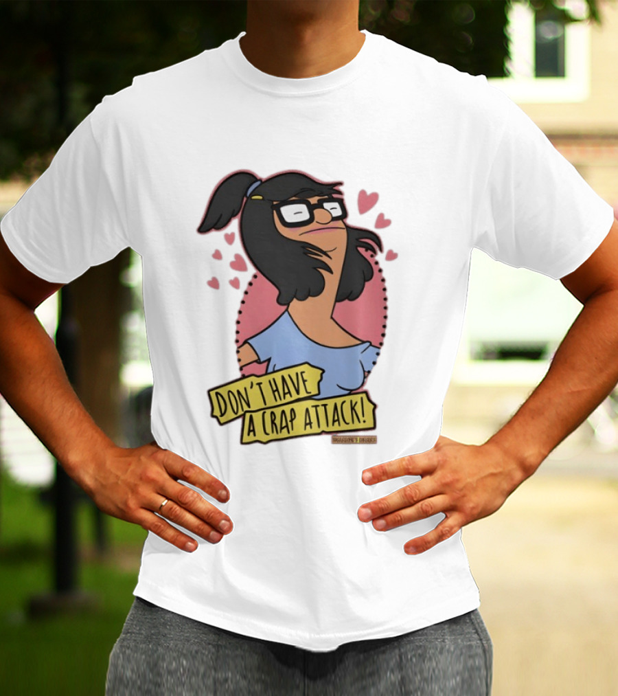 Bob's Burgers Don't Have A Crap Attack Character Graphic With Pink Hearts T-Shirt