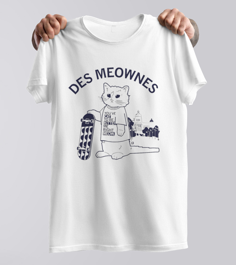 Des Meownes Cat Skateboarding Capitol Building T-Shirt