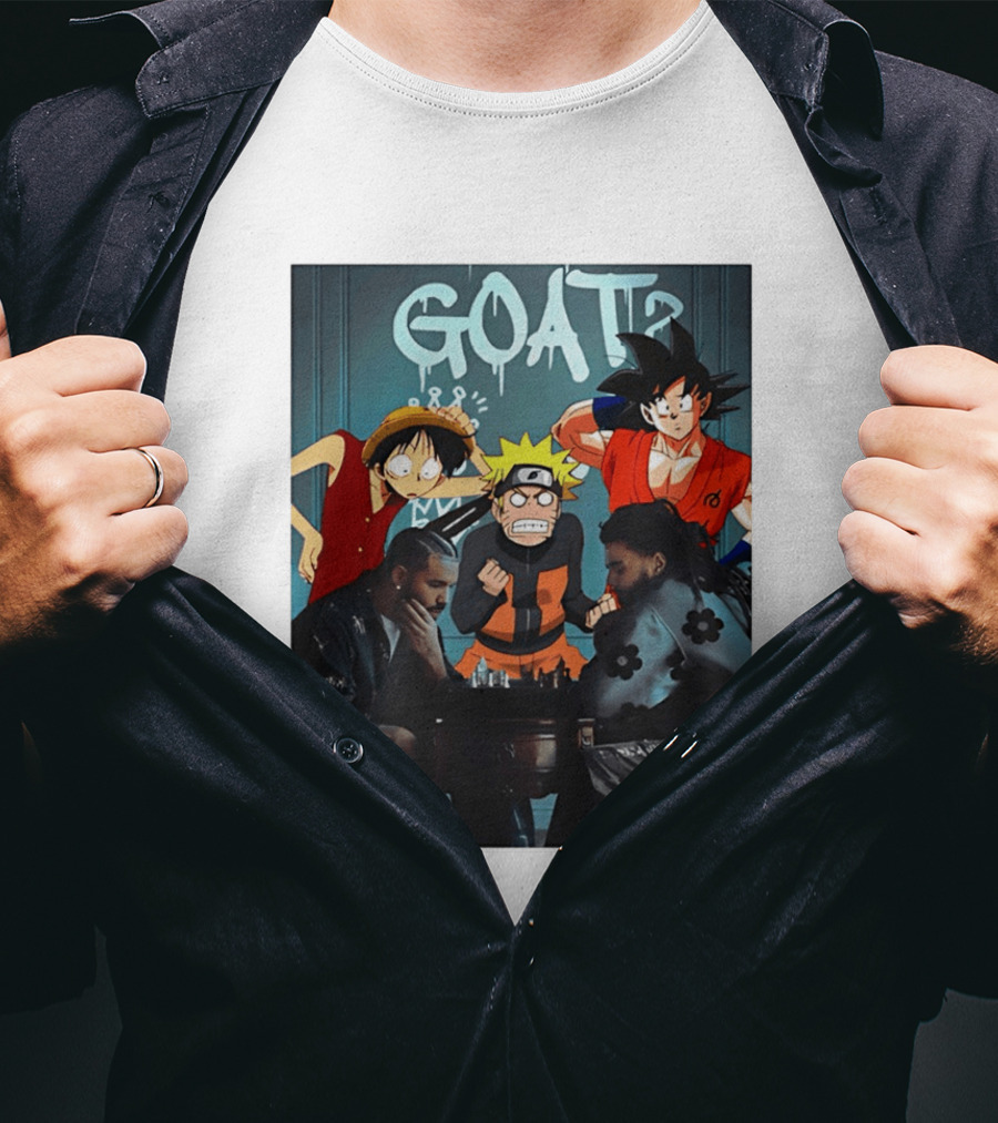 Drake 21 Savage GOAT Monkey D. Luffy Naruto Uzumaki Goku Chess Table T-Shirt