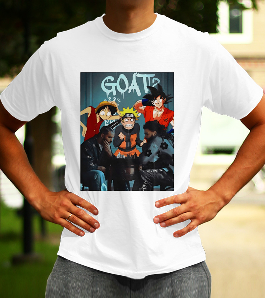 Drake 21 Savage GOAT Monkey D. Luffy Naruto Uzumaki Goku Chess Table T-Shirt