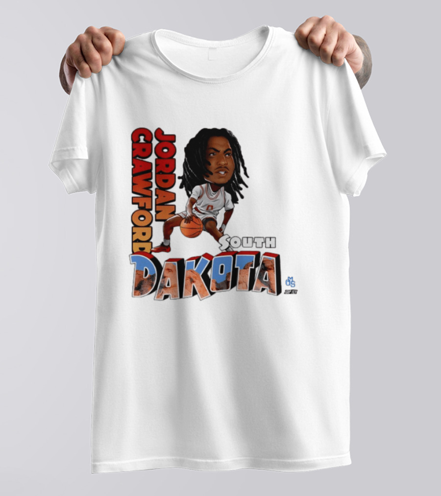 Jordan Crawford South Dakota Basketball Player Cartoon Sports T-Shirt