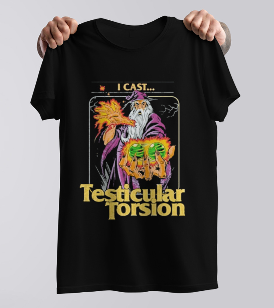 Aidan Wachter I Cast Testicular Torsion Wizard Magic Spell T-Shirt