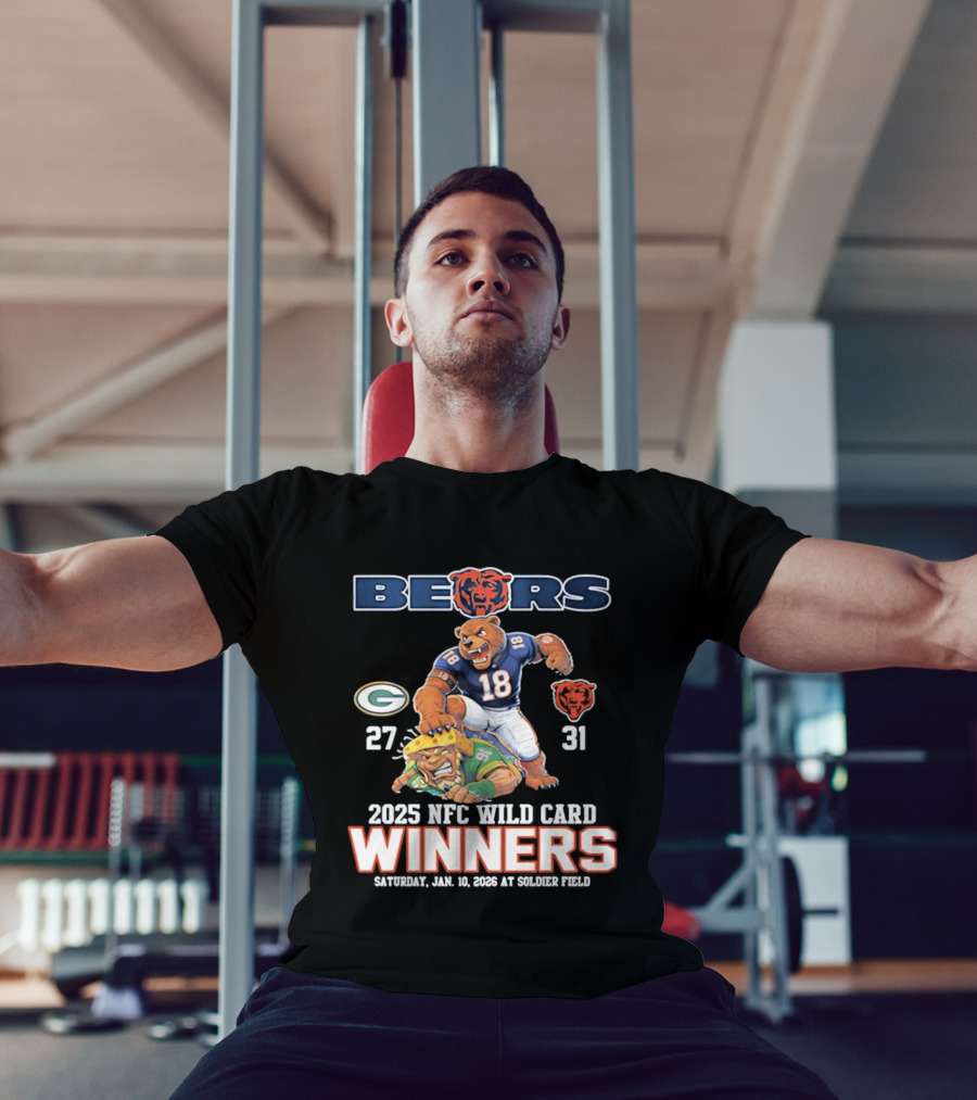 Bears 2025 NFC Wild Card Winners January 14 Soldier Field Packers 27 Bears 31 T-Shirt