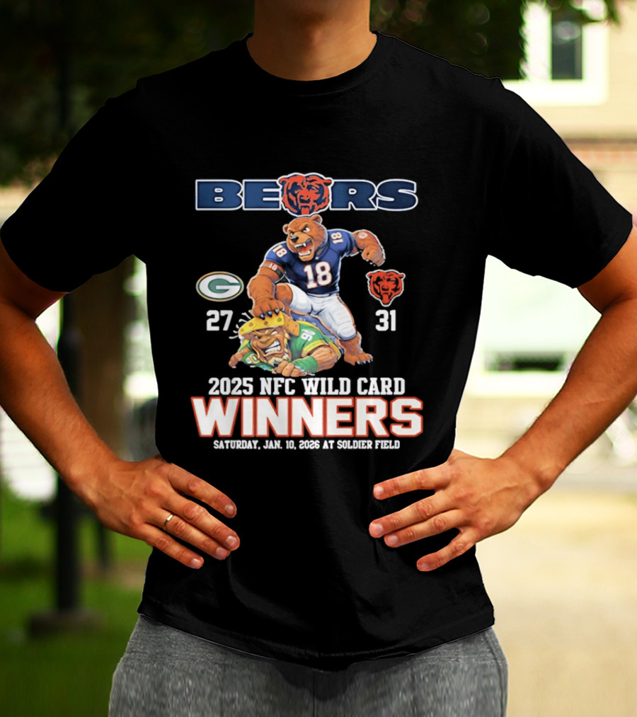 Bears 2025 NFC Wild Card Winners January 14 Soldier Field Packers 27 Bears 31 T-Shirt