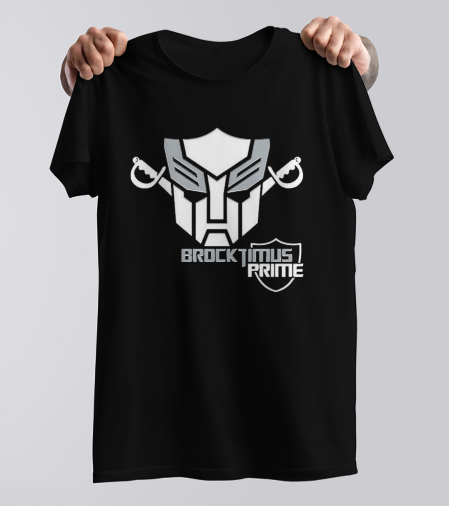 Brocktimus Prime Transformers Las Vegas Raiders Silver Shield T-Shirt
