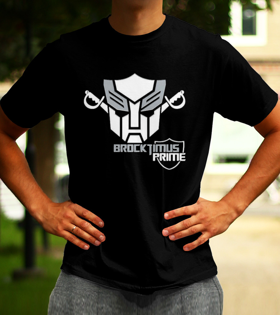 Brocktimus Prime Transformers Las Vegas Raiders Silver Shield T-Shirt