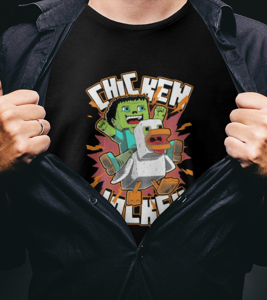 Chicken Jockey Baby Zombie Riding A Chicken Gaming Novelty T-Shirt