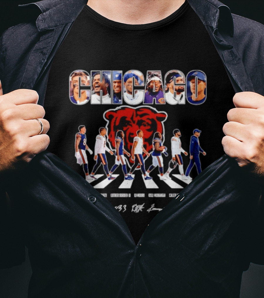 Chicago Bears Abbey Road Player Signatures T-Shirt