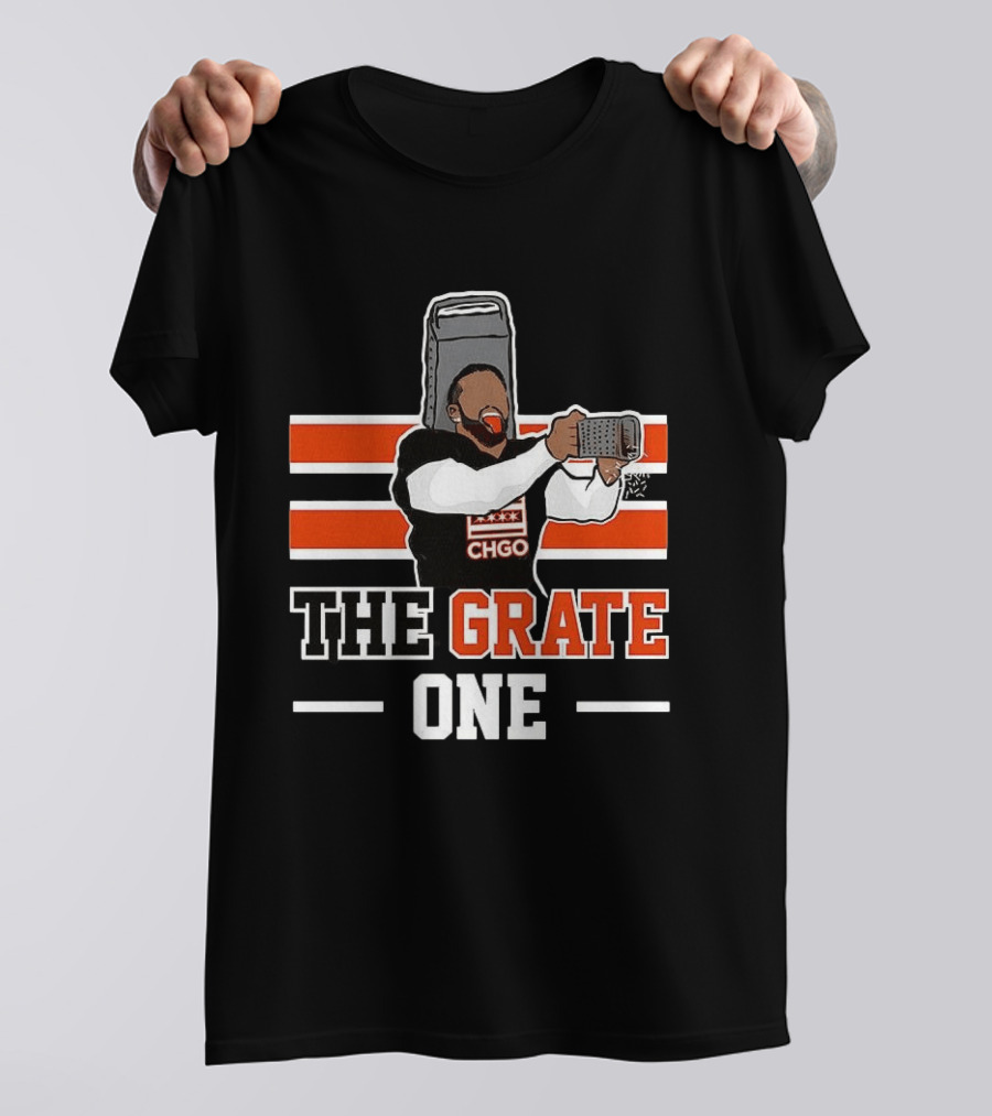Chicago Bears CHGO The Grate One Caleb Williams Cheese T-Shirt