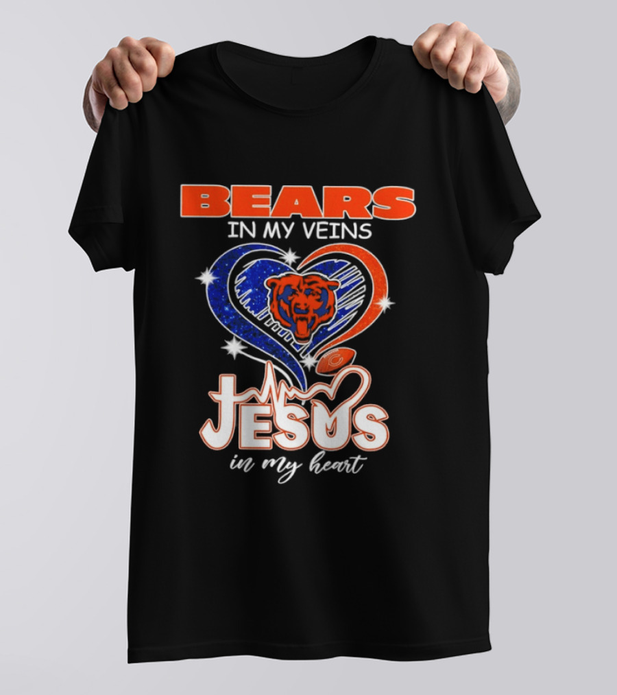 Bears In My Veins Heartbeat Jesus In My Heart T-Shirt