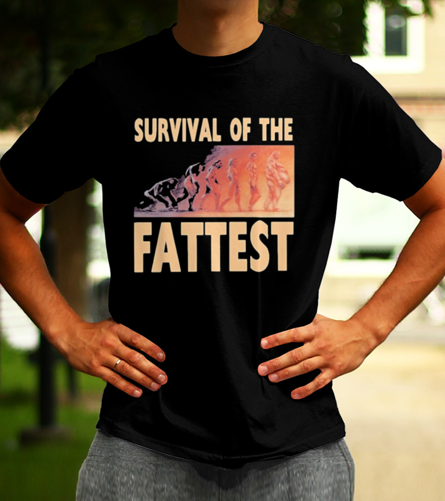 Survival Of The Fattest Evolutionary Humor Fat Wreck Chords T-Shirt