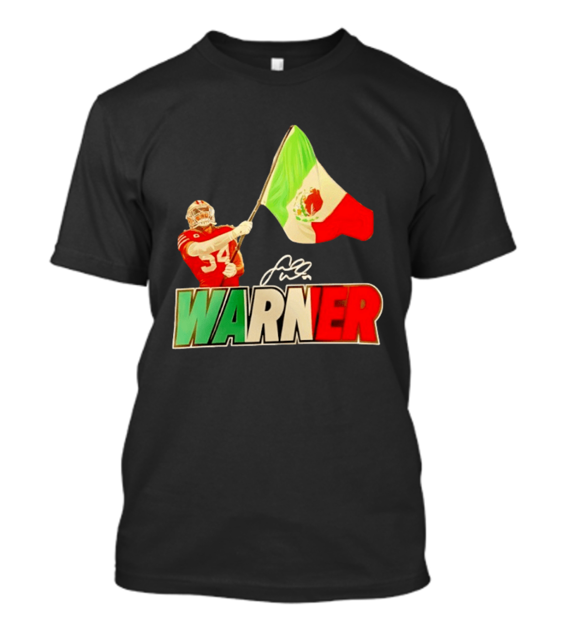 Fred Warner Mexico Flag San Francisco 49ers Player Celebration T-Shirt