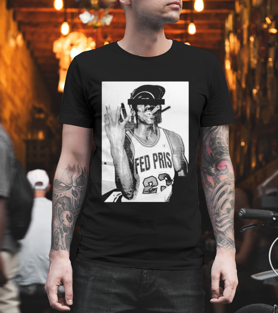 Greg Puciato Fed Pris 23 Censored Basketball Icon Cigarette T-Shirt
