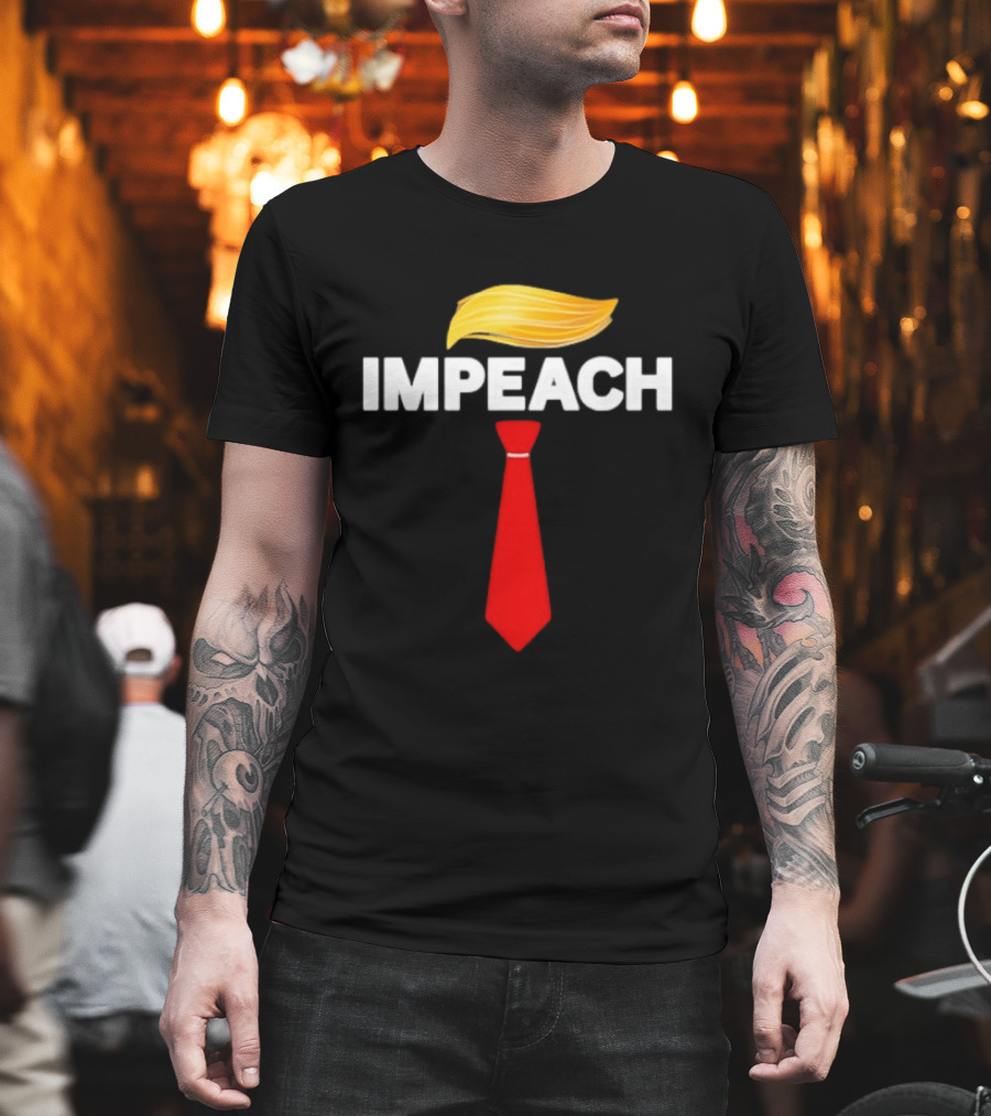 Impeach Trump Protest Red Tie And Hair T-Shirt