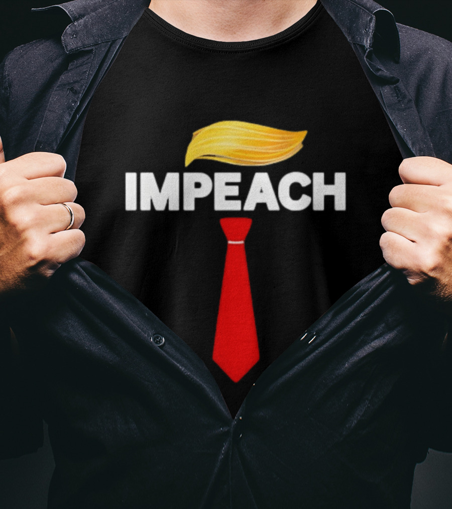 Impeach Trump Protest Red Tie And Hair T-Shirt