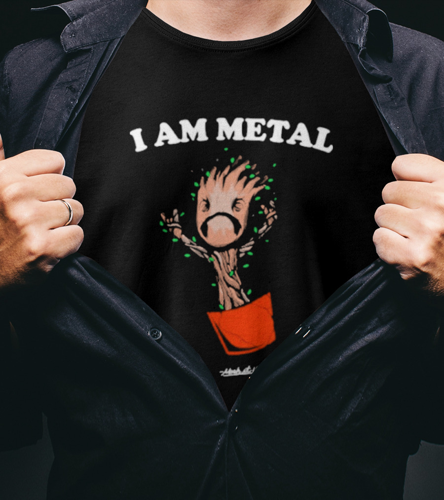 I Am Metal Mosh It Up Dancing Potted T-Shirt