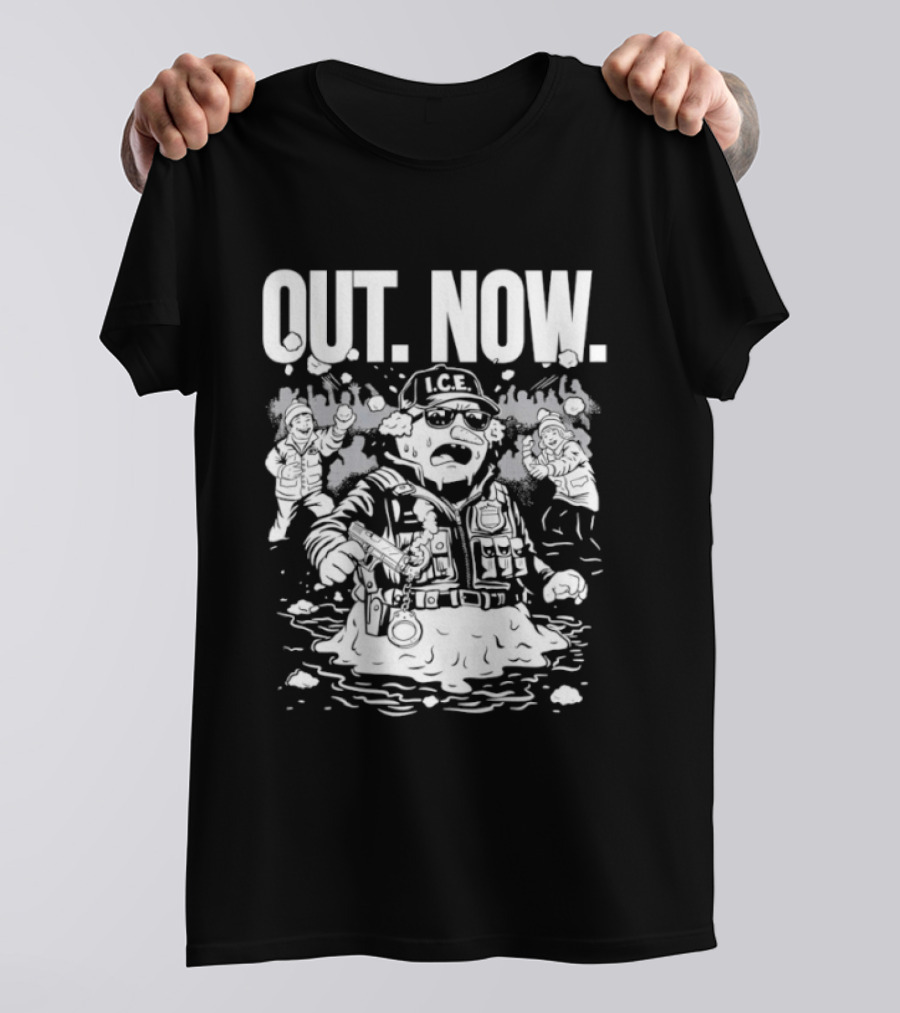 OUT NOW I.C.E. Flooded Streets Political Commentary T-Shirt