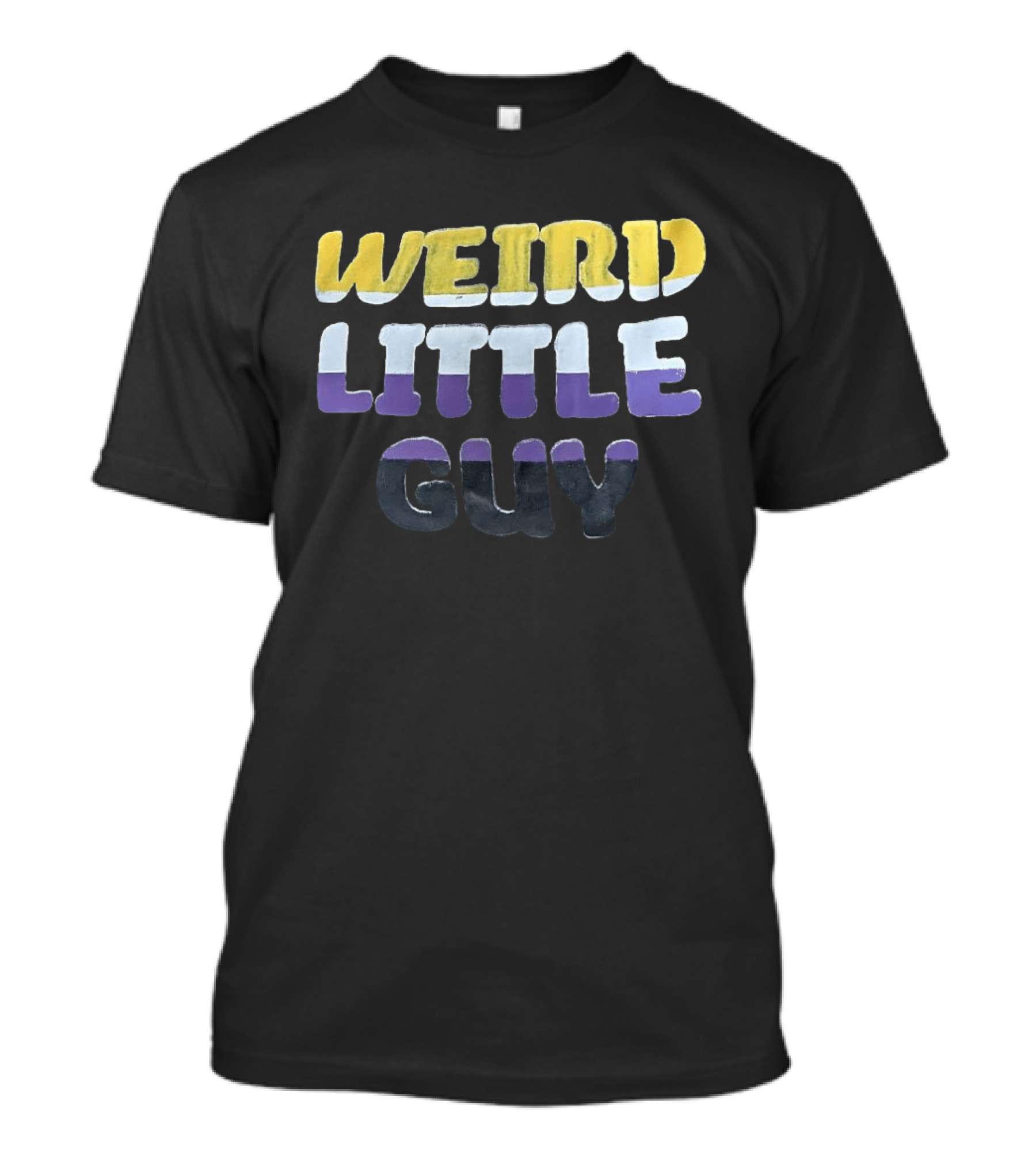 Weird Little Guy Yellow White Purple T-Shirt