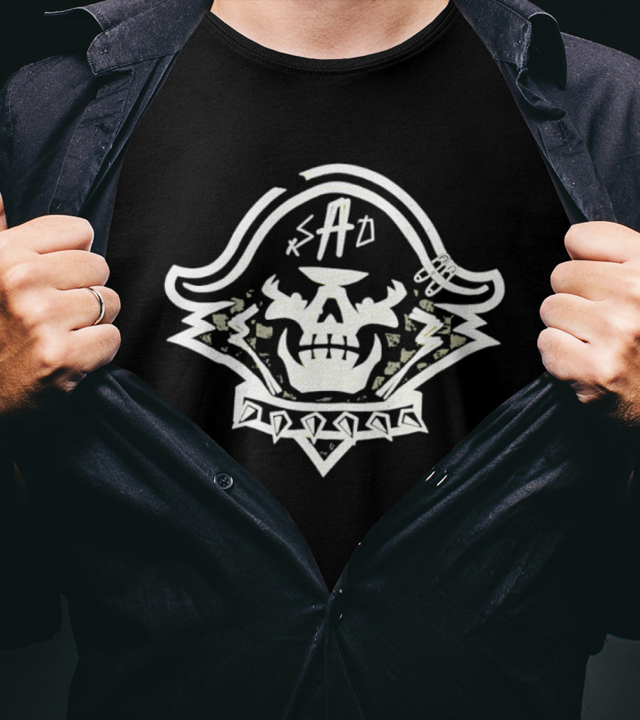 Ahoy SAD Skull Nautical Pirate T-Shirt