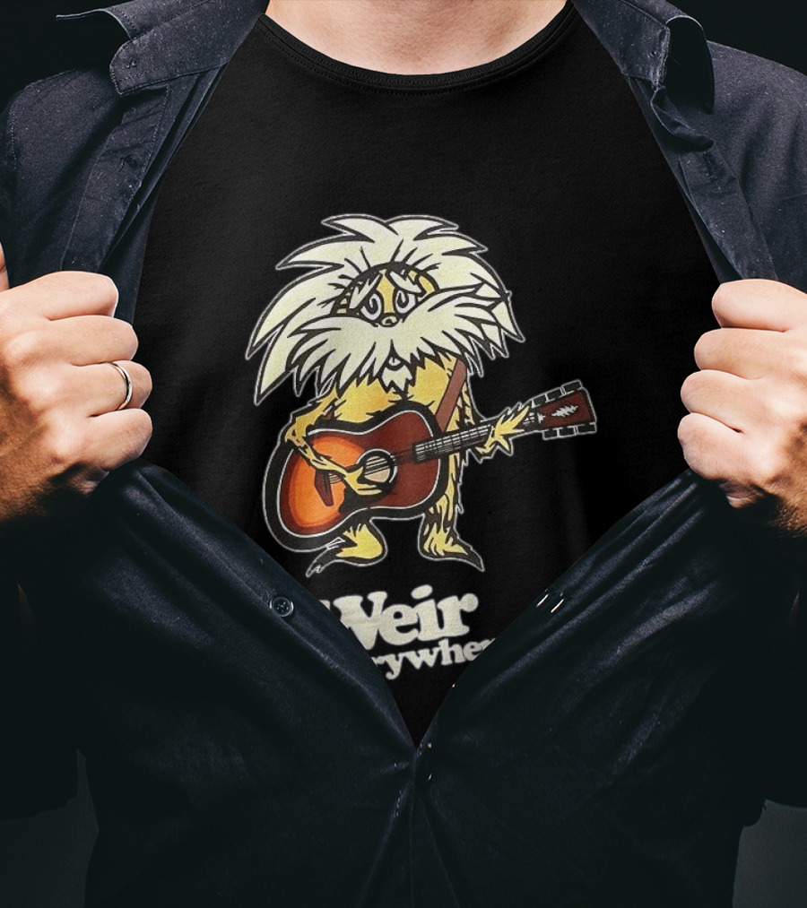 Weir Everywhere Cartoon Character Playing Guitar Grateful Dead T-Shirt
