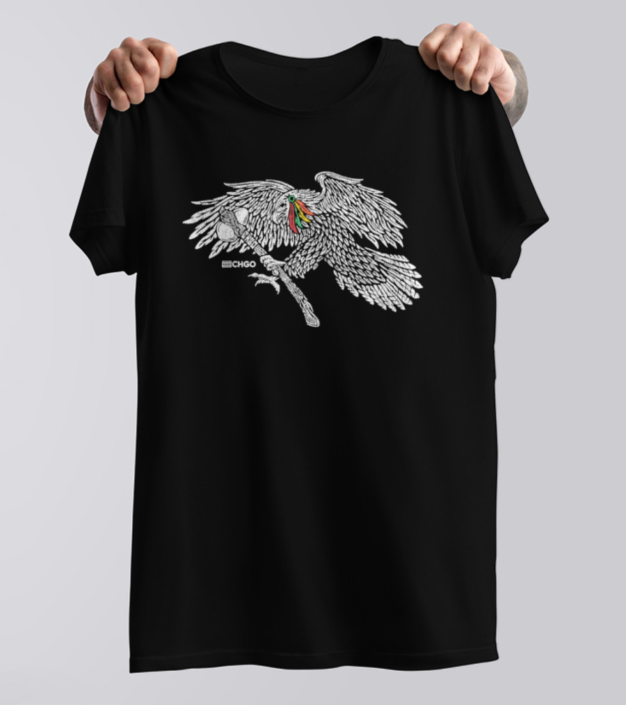 CHGO Chicago Tomahawk Feathered Headdress Native American T-Shirt