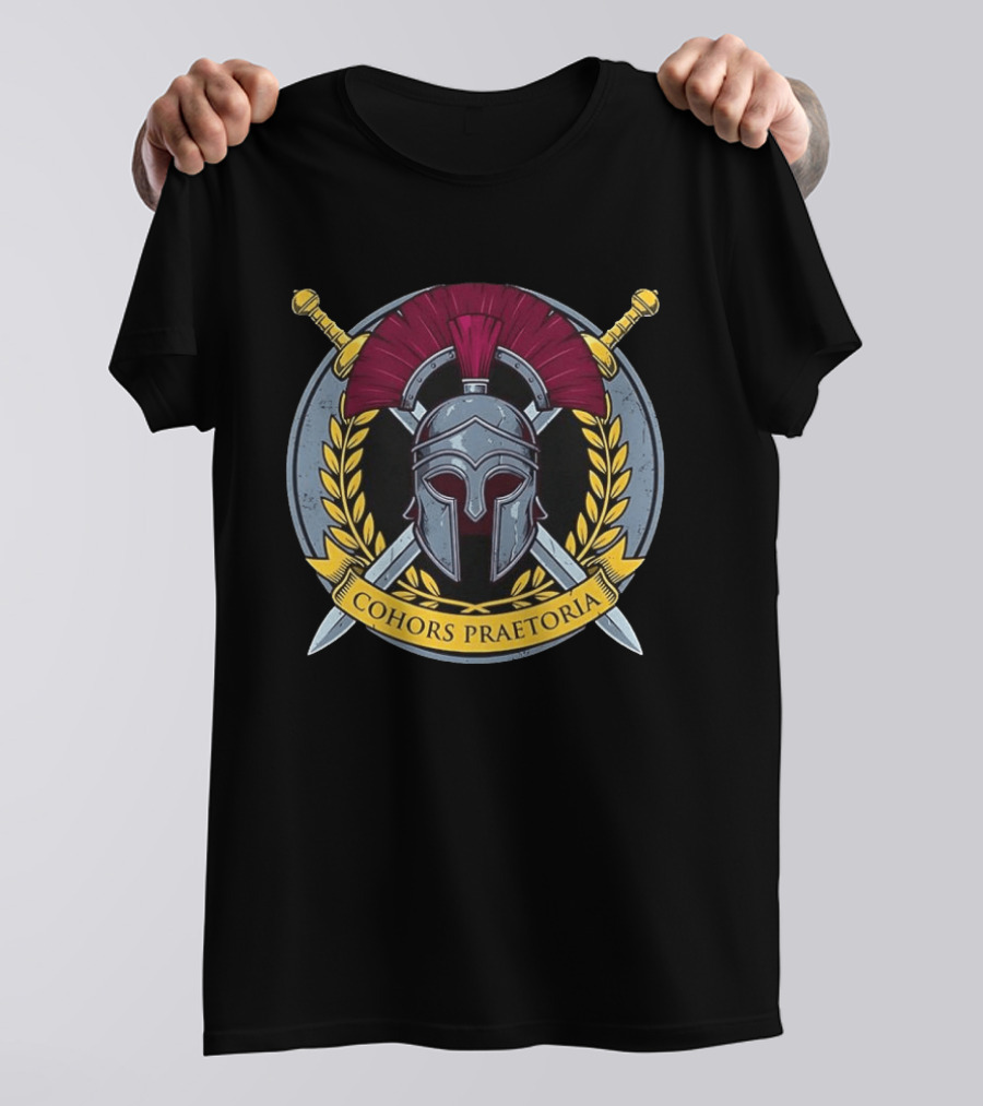 Cohors Praetoria Roman Helmet Crossed Swords T-Shirt