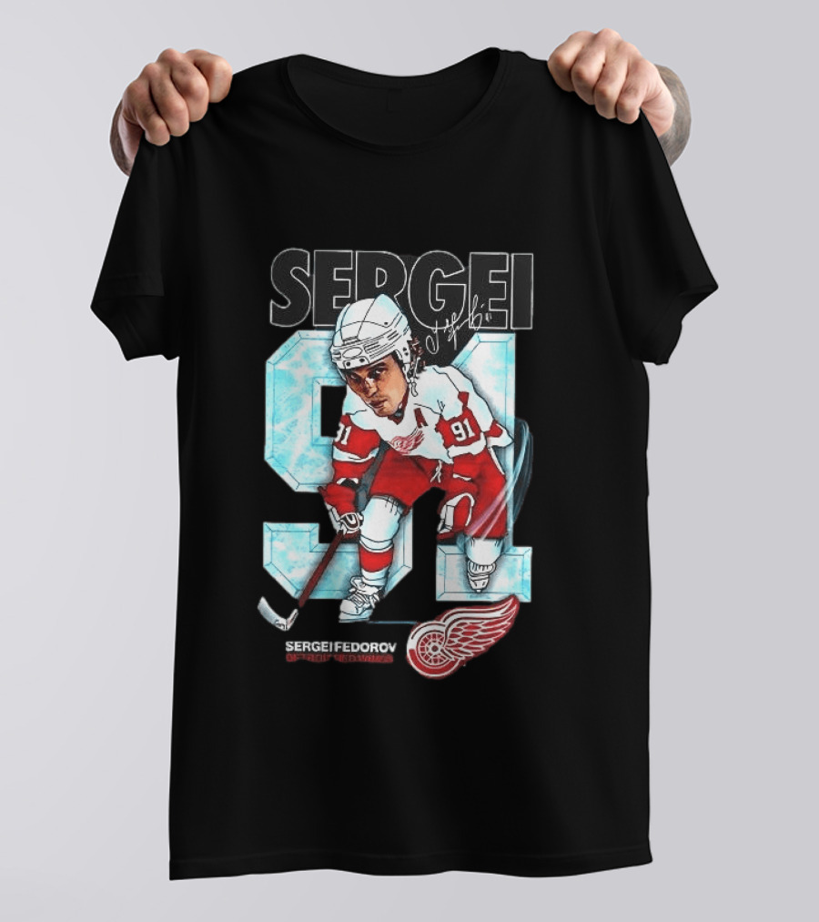 Sergei Fedorov 91 Detroit Red Wings Forever T-Shirt