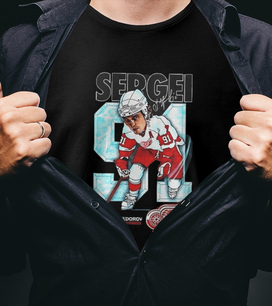 Sergei Fedorov 91 Detroit Red Wings Forever T-Shirt