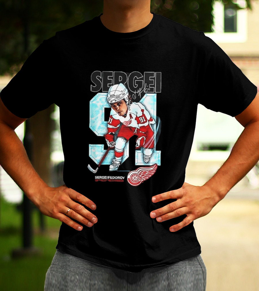 Sergei Fedorov 91 Detroit Red Wings Forever T-Shirt