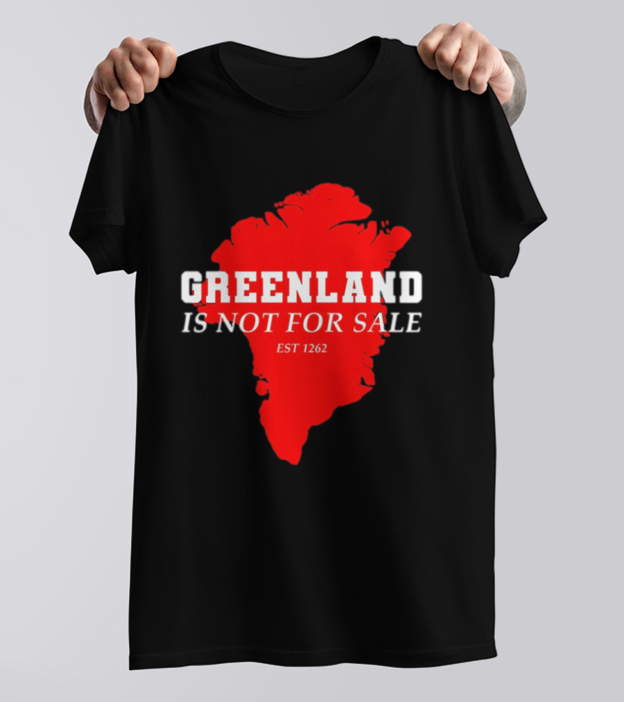 Greenland Is Not For Sale EST 1262 Bold Red Map T-Shirt