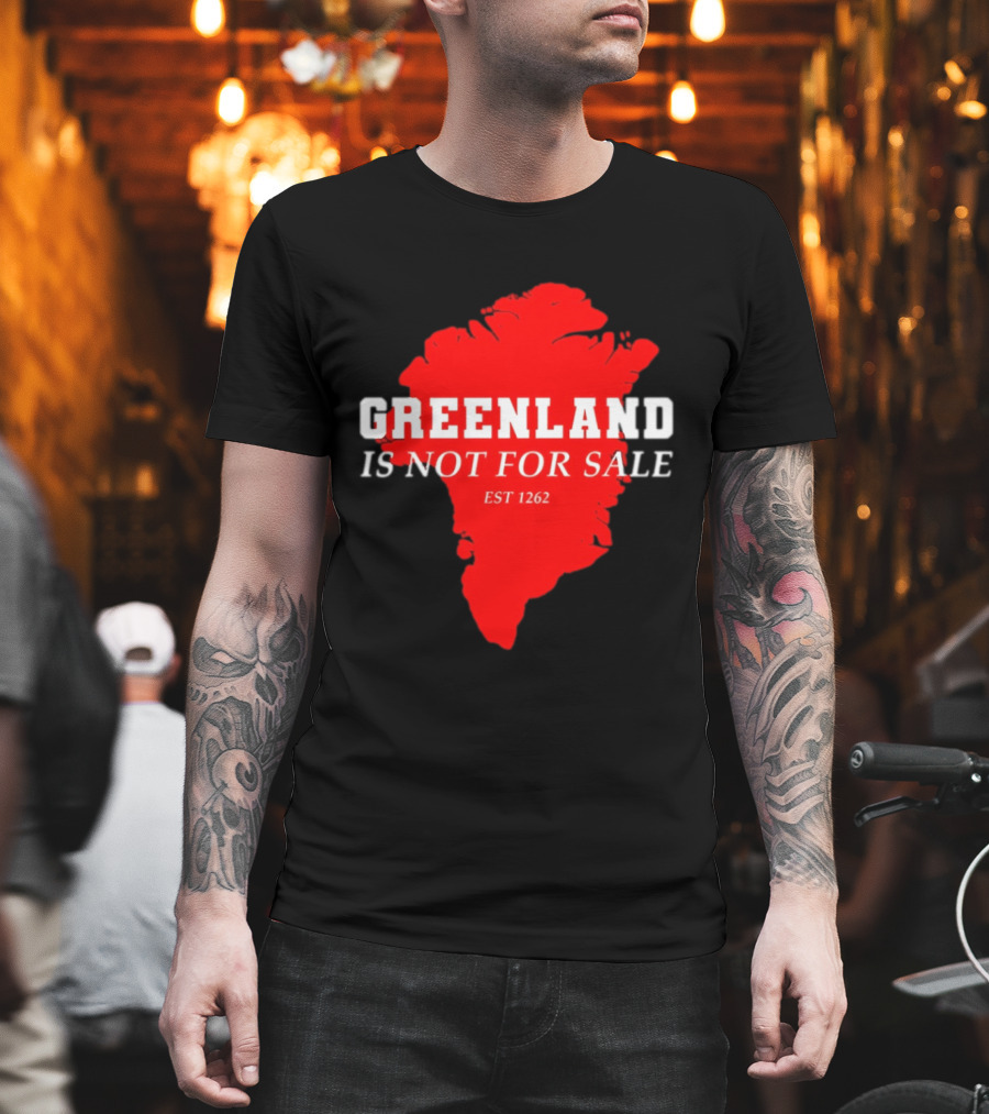 Greenland Is Not For Sale EST 1262 Bold Red Map T-Shirt