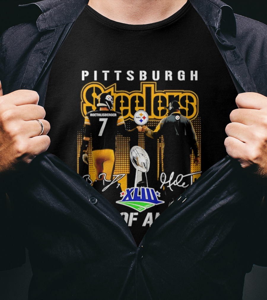 Pittsburgh Steelers XLIII End Of An Era Mike Tomlin Ben Roethlisberger 7 T-Shirt