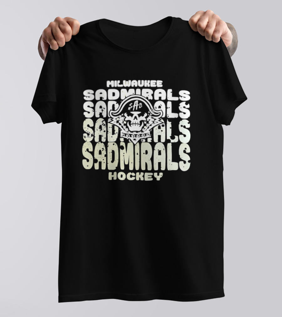 Milwaukee Sadmirals Hockey Pirate Skull T-Shirt