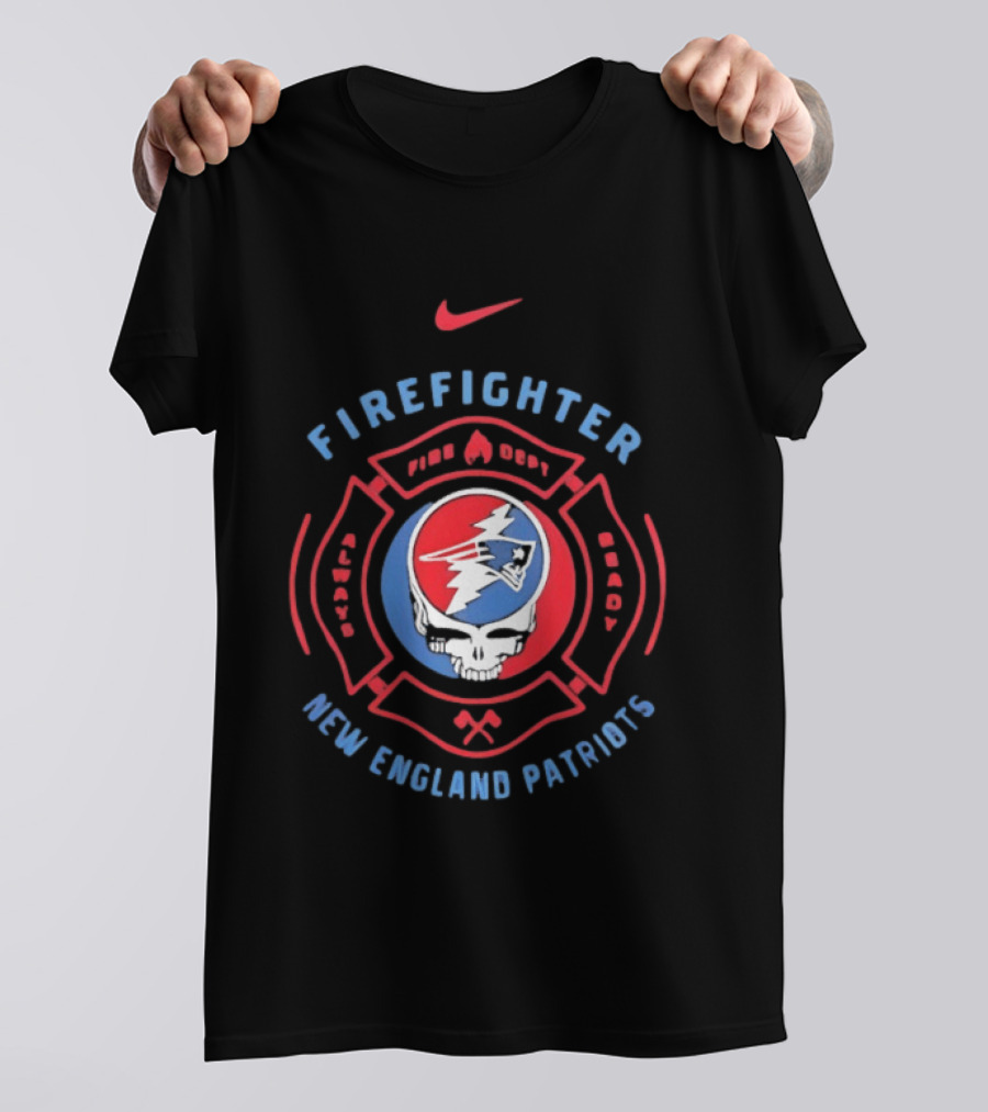 Nike Firefighter New England Patriots Grateful Dead T-Shirt