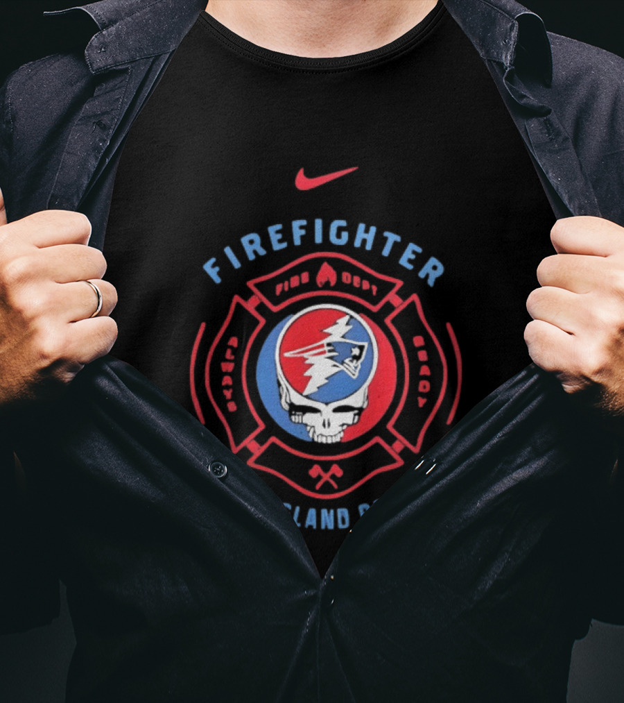 Nike Firefighter New England Patriots Grateful Dead T-Shirt