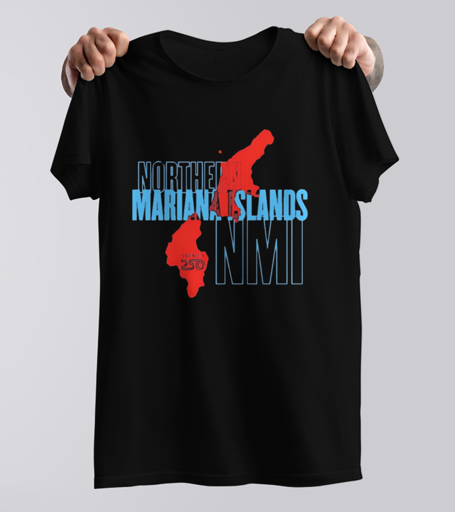 Northern Mariana Islands NMI America 250 Map T-Shirt