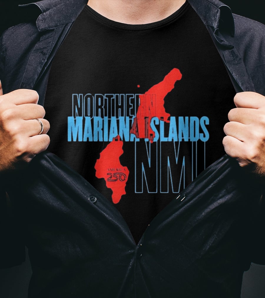 Northern Mariana Islands NMI America 250 Map T-Shirt