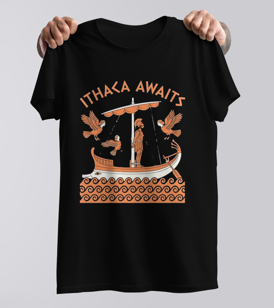 Ithaca Awaits Ancient Odyssey Journey Mythology T-Shirt