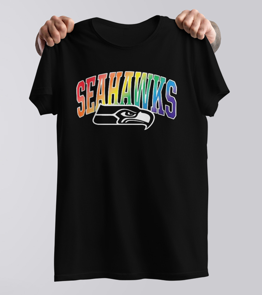 Seattle Seahawks Rainbow Pride LGBTQ Support T-Shirt
