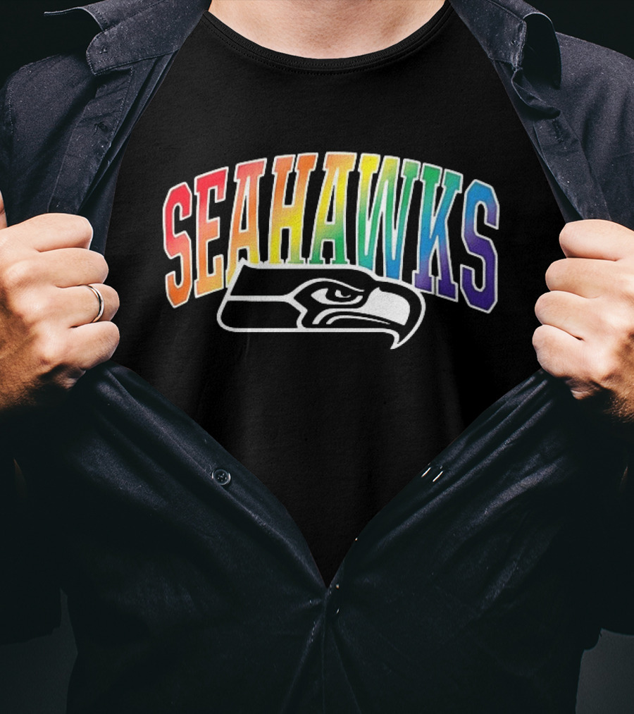 Seattle Seahawks Rainbow Pride LGBTQ Support T-Shirt