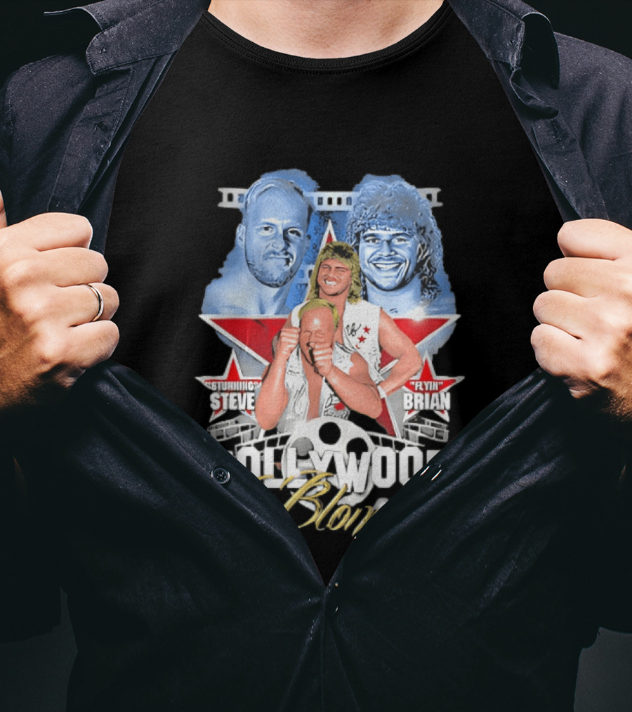 Stunning Steve Austin Flyin Brian Pillman Hollywood Blonds Wrestling Legends T-Shirt