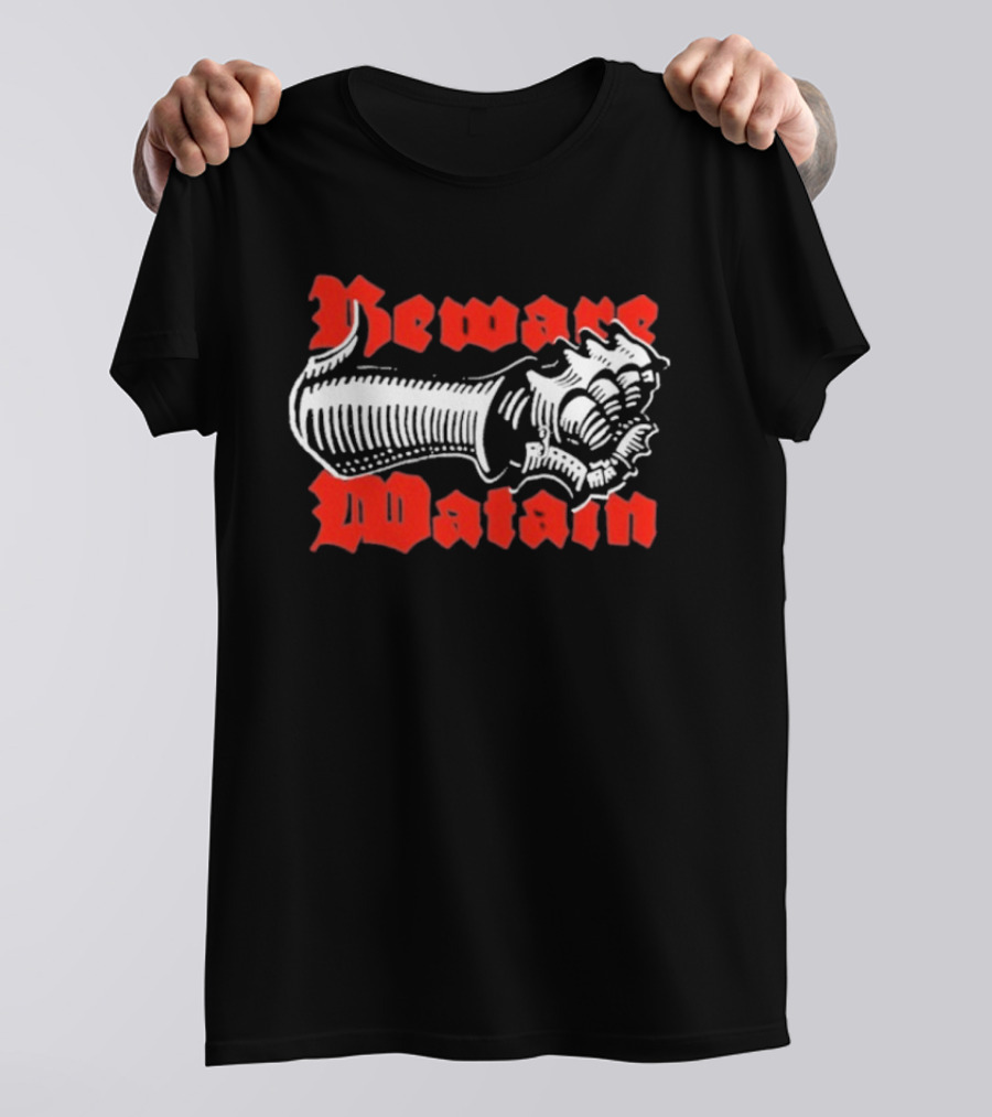 Beware Watain Gothic Spiked Fist T-Shirt