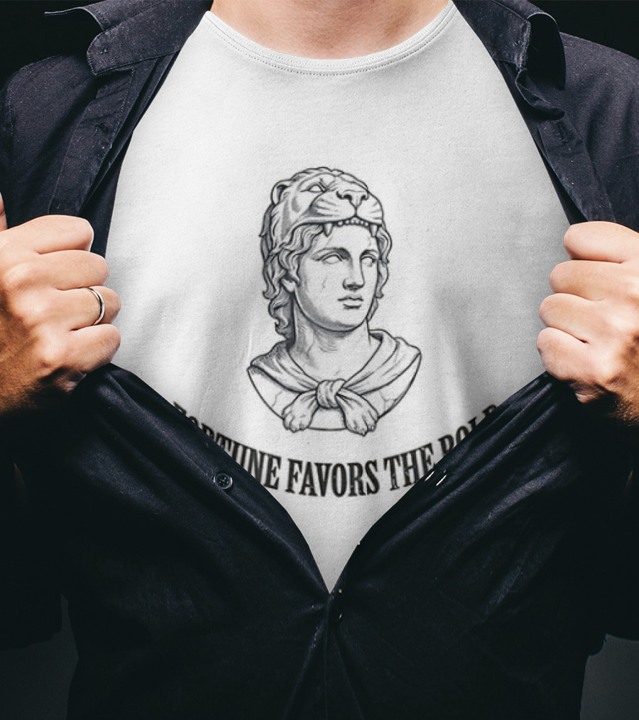 Alexander The Great Fortune Favors The Bold Statue T-Shirt