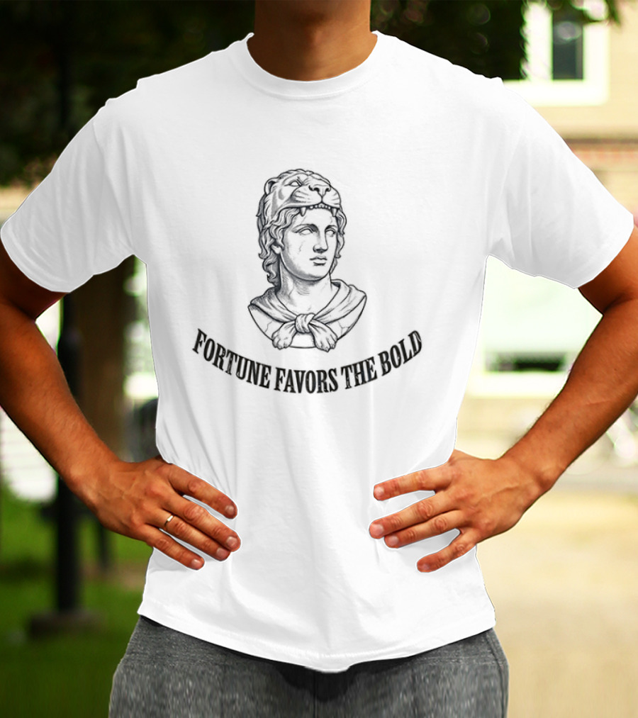 Alexander The Great Fortune Favors The Bold Statue T-Shirt